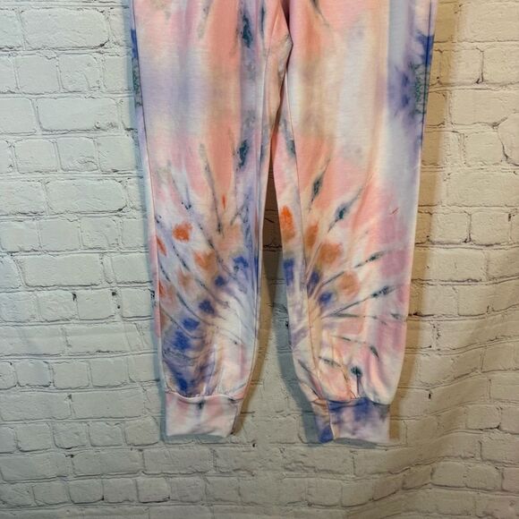 Simply Southern Pink and Blue Tie-Dye Joggers with Elastic Waist - Picture 3 of 7